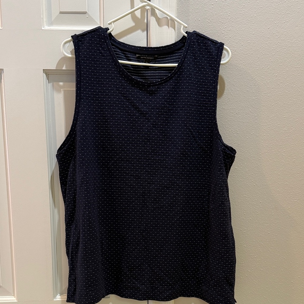 Banana Republic Navy Sleeveless Tank with Subtle Dots
